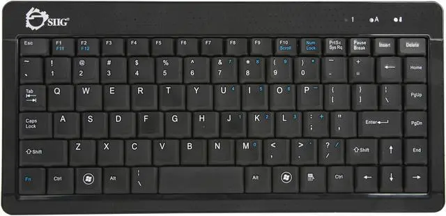 Alt view image 2 of 4 - SIIG JK-US0512-S1 Black 87 Normal Keys USB Wired Mini Keyboard