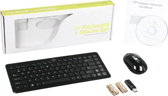 Alt view image 7 of 7 - ASUS 90-XB0E00KM00030 Glittery Black 87 Normal Keys RF 2.4GHz Wireless Slim Eee Keyboard + Mouse Set