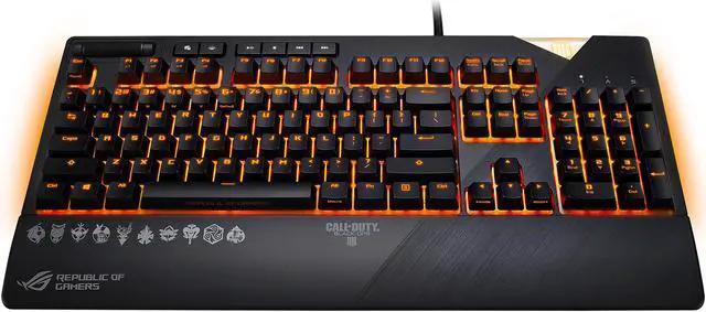 Alt view image 2 of 10 - ASUS ROG Strix Flare Call of Duty: Black Ops 4 Edition Mechanical Gaming Keyboard with Cherry MX Speed Silver Switches, Aura Sync RGB Lighting, Customizable Badge, USB Pass-Through and Media Controls