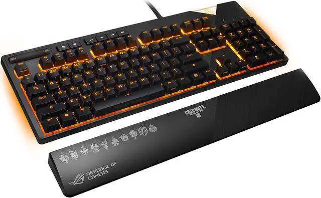 Alt view image 3 of 10 - ASUS ROG Strix Flare Call of Duty: Black Ops 4 Edition Mechanical Gaming Keyboard with Cherry MX Speed Silver Switches, Aura Sync RGB Lighting, Customizable Badge, USB Pass-Through and Media Controls