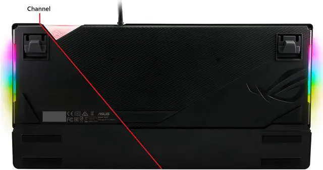 Alt view image 5 of 10 - ASUS ROG Strix Flare RGB Mechanical Gaming Keyboard with Cherry MX Silent Red Switches, Aura Sync RGB Lighting, Customizable Badge, USB Pass-Through and Media Controls