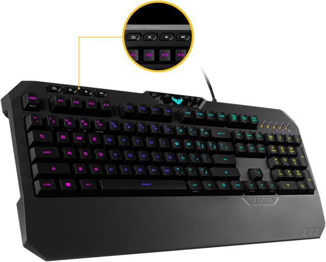 Alt view image 5 of 9 - ASUS TUF Gaming K5 Mechanical Membrane RGB Gaming Keyboard with Programmable Onboard Memory, Media Controls and Aura Sync RGB Lighting