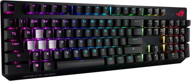 Alt view image 3 of 5 - ASUS ROG Strix Scope RGB Mechanical Gaming Keyboard with Cherry MX Red Switches, Aura Sync RGB Lighting, Quick-toggle Shortcut, 2X Wider Ergonomic Ctrl Key for Greater FPS Precision