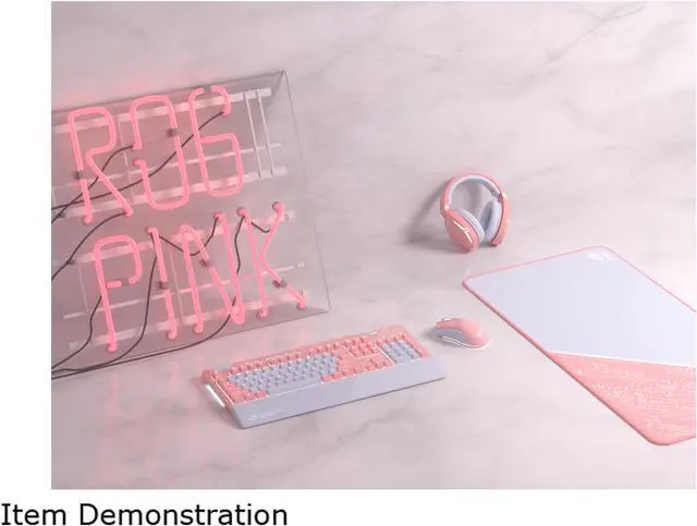 Alt view image 7 of 8 - ASUS ROG Strix Flare PNK Limited Edition Mechanical Gaming Keyboard with Cherry MX Brown Switches, Aura Sync RGB Lighting, Customizable Badge, USB Pass Through and Media Controls