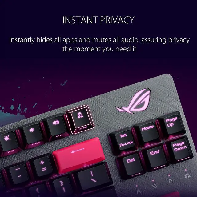 Alt view image 5 of 6 - ASUS ROG Strix Scope TKL Electro Punk Mechanical Gaming Keyboard | Cherry MX Red Switches | 2X Wider Ctrl Key for Greater FPS Precision | Gaming Keyboard for PC | Aura Sync RGB Lighting, Quick-Toggle