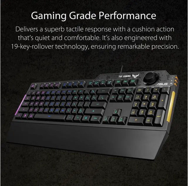 Alt view image 2 of 6 - ASUS RA04 TUF Gaming K1 Membrane Gaming Keyboard