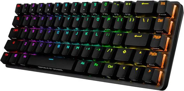 Alt view image 2 of 5 - ASUS ROG Falchion Wireless 65% Mechanical Gaming Keyboard (68 Keys, Aura Sync RGB, Extended Battery Life, Interactive Touch Panel, PBT Keycaps, Cherry MX Switches, Keyboard Cover Case)