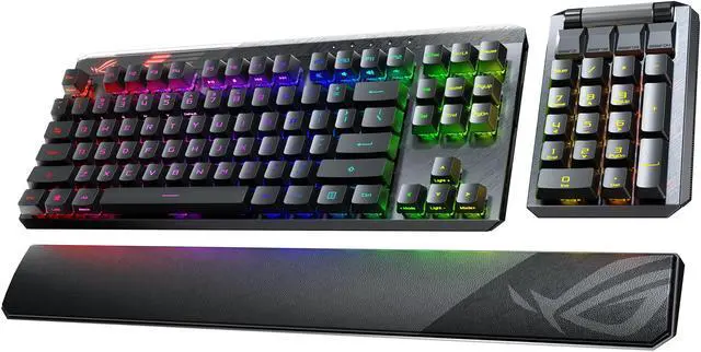 Alt view image 9 of 10 - ASUS MA02 ROG Claymore II Wireless Modular Gaming Mechanical Keyboard with ROG RX Blue Switches, detachable numpad & wrist rest