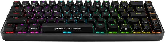 Alt view image 5 of 12 - ASUS ROG Falchion Wireless 65% Mechanical Gaming Keyboard (68 Keys, Aura Sync RGB, Extended Battery Life, Interactive Touch Panel, PBT Keycaps, Cherry MX Blue Switches, Keyboard Cover Case)