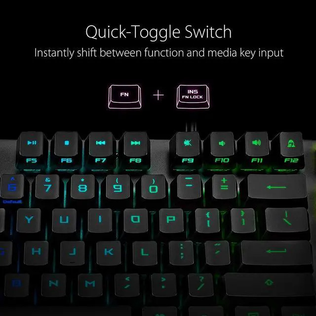 Alt view image 8 of 9 - ASUS XA05 ROG Strix Scope RX/BL/US Mechanical Gaming Keyboard with ROG NX Blue Optical Mechanical Switches