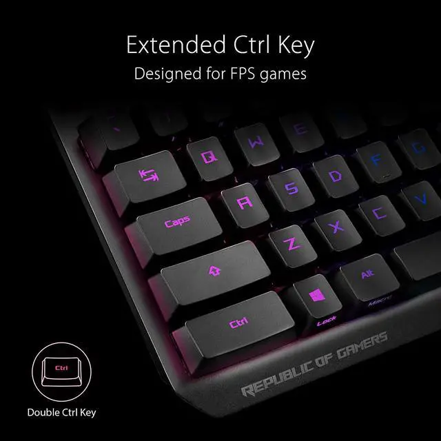 Alt view image 6 of 9 - ASUS XA05 ROG Strix Scope RX/BL/US Mechanical Gaming Keyboard with ROG NX Blue Optical Mechanical Switches