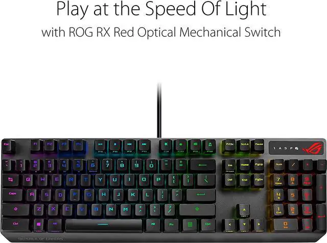 Alt view image 2 of 9 - ASUS XA05 ROG Strix Scope RX/BL/US Mechanical Gaming Keyboard with ROG NX Blue Optical Mechanical Switches