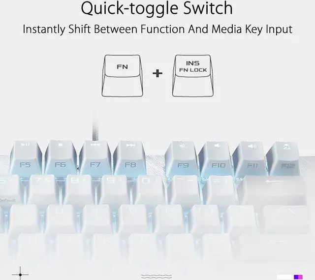 Alt view image 7 of 8 - ASUS ROG Strix Scope NX TKL Moonlight White Wired Mechanical RGB Gaming Keyboard (ROG NX Brown Tactile Switches, Aluminum Frame, Aura Sync Lighting, Tenkeyless Design, Quick Toggle Media Keys)