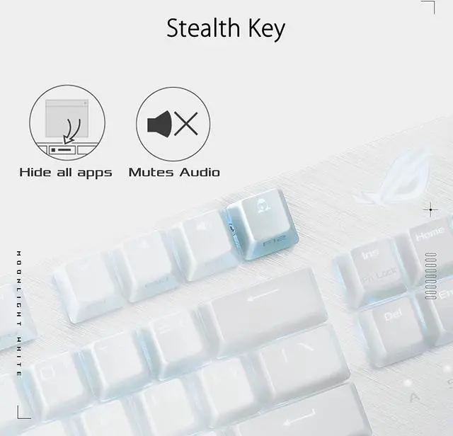Alt view image 6 of 8 - ASUS ROG Strix Scope NX TKL Moonlight White Wired Mechanical RGB Gaming Keyboard (ROG NX Brown Tactile Switches, Aluminum Frame, Aura Sync Lighting, Tenkeyless Design, Quick Toggle Media Keys)