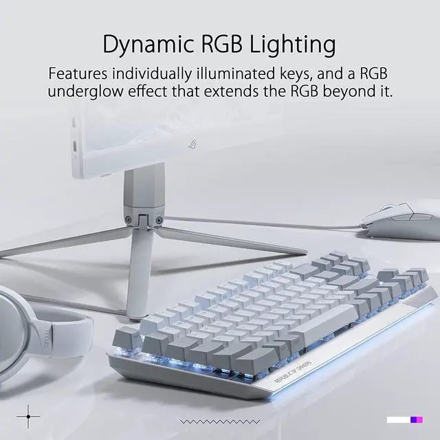 Alt view image 4 of 8 - ASUS X806 ROG Strix Scope NX TKL Moonlight White Wired Mechanical RGB Gaming Keyboard with ROG NX Red Linear Switches