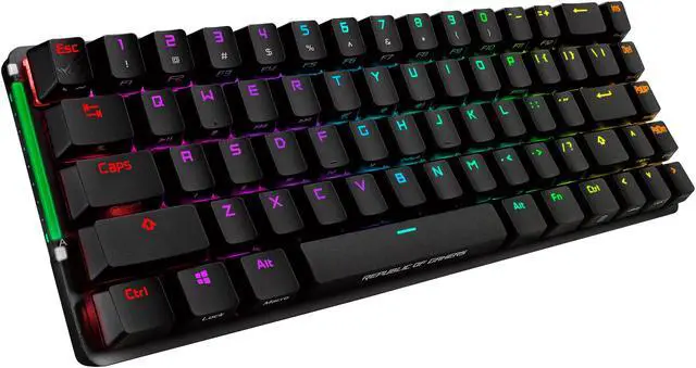 Alt view image 4 of 10 - ASUS ROG Falchion NX 65% Wireless RGB Mechanical Gaming Keyboard - ROG NX Red Linear Switches, PBT Doubleshot Keycaps, Wired / 2.4G Hz, Touch Panel, Keyboard Cover Case, Macro Support - Black