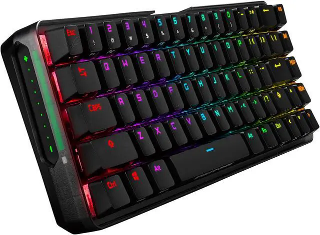 Alt view image 5 of 10 - ASUS ROG Falchion NX 65% Wireless RGB Mechanical Gaming Keyboard - ROG NX Red Linear Switches, PBT Doubleshot Keycaps, Wired / 2.4G Hz, Touch Panel, Keyboard Cover Case, Macro Support - Black