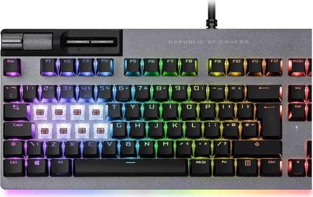 Alt view image 6 of 10 - ASUS XA07 ROG Strix Flare II Animate 100% RGB Gaming Keyboard with Hot-swappable ROG NX Red Linear and Swift Switches