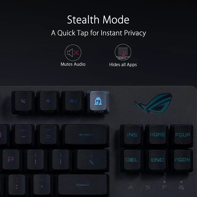 Alt view image 7 of 14 - ASUS ROG Strix Scope RX TKL Wireless Deluxe - 80% Gaming Keyboard, Tri-Mode Connectivity (2.4GHz RF, Bluetooth, Wired), ROG RX Red Optical Mechanical Switches, PBT Keycaps, RGB, Wrist Rest, Black