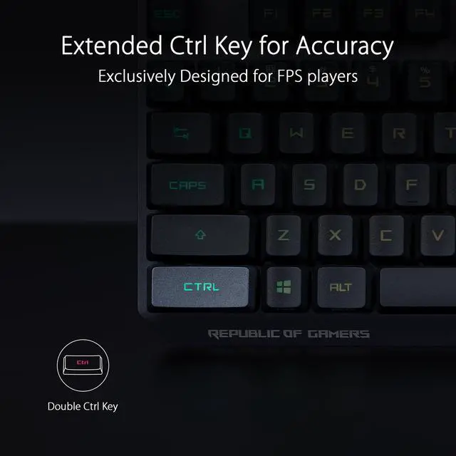 Alt view image 5 of 7 - Asus ROG Strix Scope RX TKL Wireless Deluxe, 80% Gaming Keyboard, Tri-mode connectivity (2.4GHz RF, Bluetooth, Wired), ROG RX Blue Optical Mechanical Switches, PBT Keycaps, RGB, Wrist rest, Black