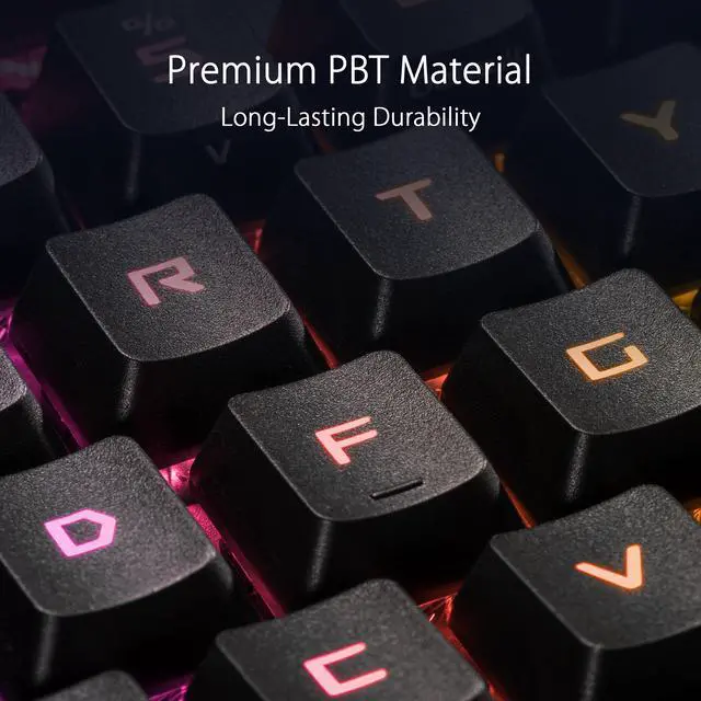 Alt view image 2 of 8 - ASUS ROG PBT Doubleshot Keycap Set for ROG RX Switches, black