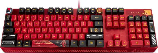 Alt view image 13 of 13 - ASUS ROG Strix Scope RX EVA-02 Edition, 100% RGB Gaming Keyboard, ROG RX Blue Optical Mechanical Switches, IP57 Water Resistance, USB Passthrough, Wider Ctrl Key, Stealth Key, Macro Support, EVA-theme