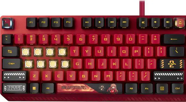 Alt view image 9 of 13 - ASUS ROG Strix Scope RX EVA-02 Edition, 100% RGB Gaming Keyboard, ROG RX Blue Optical Mechanical Switches, IP57 Water Resistance, USB Passthrough, Wider Ctrl Key, Stealth Key, Macro Support, EVA-theme