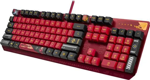 Alt view image 11 of 13 - ASUS ROG Strix Scope RX EVA-02 Edition, 100% RGB Gaming Keyboard, ROG RX Blue Optical Mechanical Switches, IP57 Water Resistance, USB Passthrough, Wider Ctrl Key, Stealth Key, Macro Support, EVA-theme