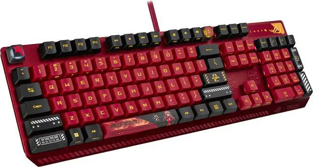 Alt view image 12 of 13 - ASUS ROG Strix Scope RX EVA-02 Edition, 100% RGB Gaming Keyboard, ROG RX Blue Optical Mechanical Switches, IP57 Water Resistance, USB Passthrough, Wider Ctrl Key, Stealth Key, Macro Support, EVA-theme