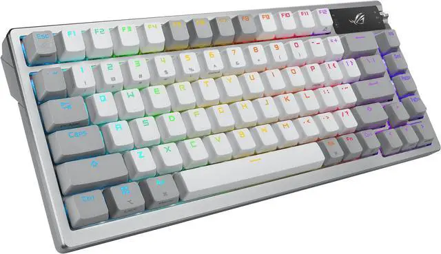 Alt view image 5 of 9 - ASUS ROG Azoth 75 Wireless DIY Custom Gaming Keyboard, OLED display, Gasket-Mount, Three-Layer Dampening, Hot-Swappable Pre-lubed ROG NX Storm Switches & Keyboard Stabilizers, PBT Keycaps, RGB - White
