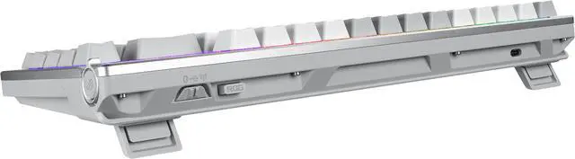 Alt view image 8 of 9 - ASUS ROG Azoth 75 Wireless DIY Custom Gaming Keyboard, OLED display, Gasket-Mount, Three-Layer Dampening, Hot-Swappable Pre-lubed ROG NX Storm Switches & Keyboard Stabilizers, PBT Keycaps, RGB - White
