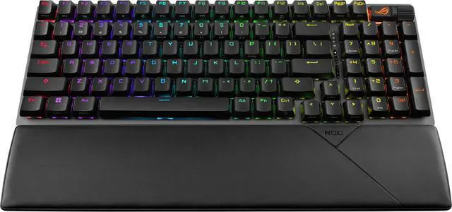 Alt view image 5 of 10 - ASUS ROG Strix Scope II 96 Wireless Gaming Keyboard, Tri-Mode Connection, Dampening Foam & Switch-Dampening Pads, Hot-Swappable Pre-lubed ROG NX Storm Switches, PBT Keycaps, RGB-Black