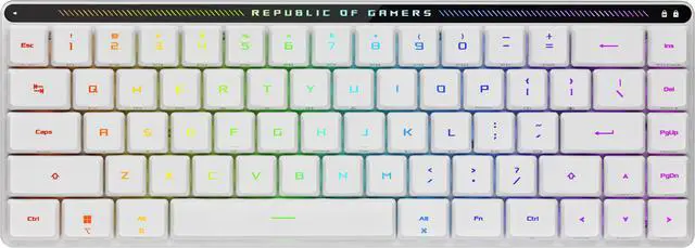ASUS ROG Falchion RX Low Profile Wireless Gaming Keyboard, 65% Compact TKL, Tri-Mode Connectivity, ROG RX Red Optical Switches, Touch Panel, White product photo