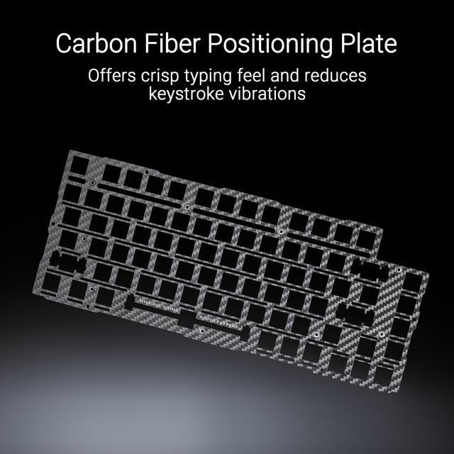 Alt view image 12 of 13 - ASUS ROG Azoth Extreme 75 Custom Gaming Keyboard, Aluminum Chassis, Carbon Fiber Positioning Plate, Adjustable Gasket Mount, 3-Layer Dampening, Color OLED Touchscreen, ROG NX Snow Switches, PBT Keycaps