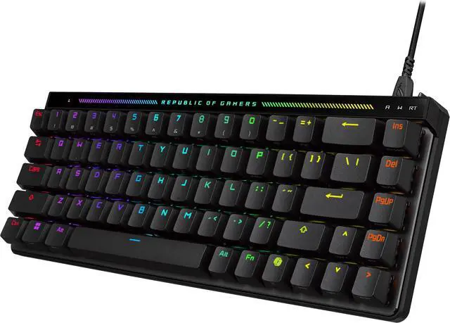 Alt view image 6 of 11 - ASUS ROG Falchion Ace HFX 65% compact gaming keyboard - ROG HFX magnetic switches, 8000Hz polling rate, three-layer dampening foam, silicone gasket mount, interactive touch panel, dual USB-C® ports