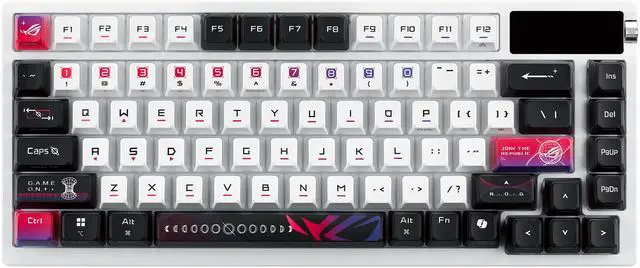 Alt view image 6 of 10 - ROG Azoth X 75% custom gaming keyboard - hot-swappable ROG NX V2 Mechanical Switches, dye-sublimated semi-translucent keycaps, OLED display, three-way control knob