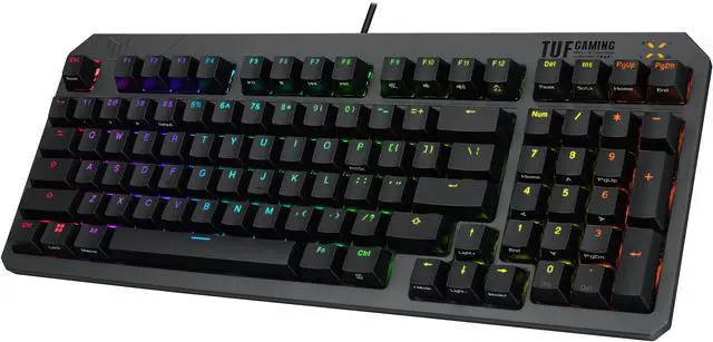 Alt view image 2 of 8 - ASUS TUF Gaming K3 Gen II keyboard - compact 97-key layout, optical-mechanical RGB switches, detachable top plate, and Aura Sync