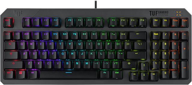 Main image of ASUS TUF Gaming K3 Gen II keyboard - compact 97-key layout, optical-mechanical RGB switches, detachable top plate, and Aura Sync