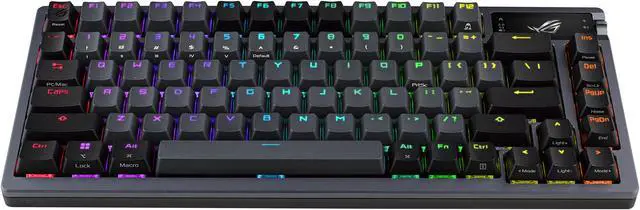 Alt view image 4 of 8 - ASUS ROG Azoth 75 Wireless DIY Custom Gaming Keyboard - OLED display, Hot-Swappable Pre-lubed ROG NX Storm Switches & Keyboard Stabilizers, PBT Keycaps, RGB