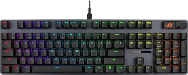 Alt view image 2 of 10 - ASUS ROG Strix Scope II X 100% Wireless Mechanical Gaming Keyboard - hot-swappable pre-lubed Snow V2 mechanical switches, multifunction controls, PBT doubleshot keycaps, silicone dampening foam