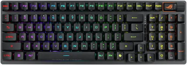 Alt view image 2 of 14 - ASUS ROG Strix Scope II 96 RX Wireless Gaming Keyboard, Optical Switches, Low Latency 2.4GHz, RGB, Compact 96% Layout