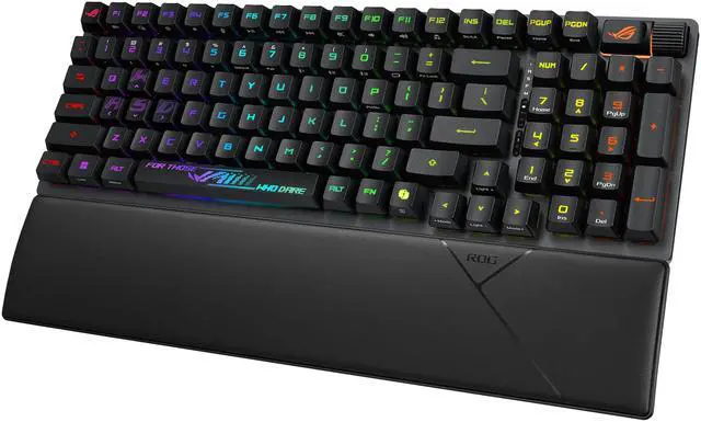Alt view image 4 of 14 - ASUS ROG Strix Scope II 96 RX Wireless Gaming Keyboard, Optical Switches, Low Latency 2.4GHz, RGB, Compact 96% Layout