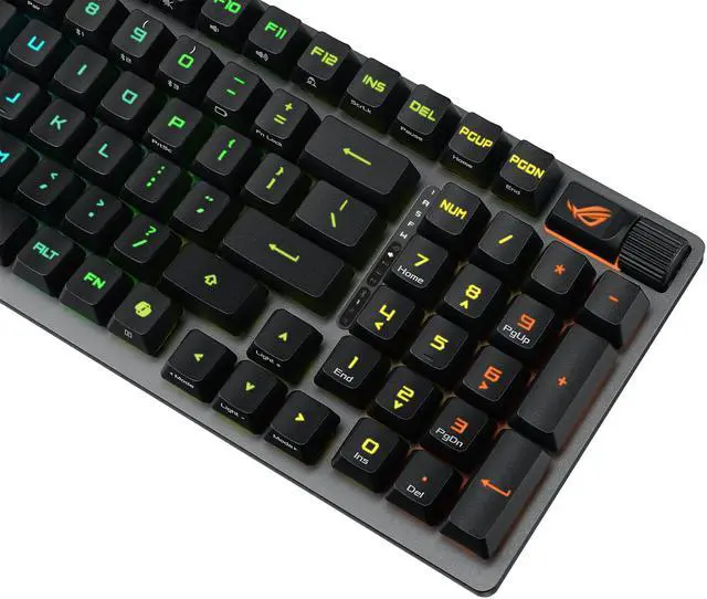 Alt view image 8 of 14 - ASUS ROG Strix Scope II 96 RX Wireless Gaming Keyboard, Optical Switches, Low Latency 2.4GHz, RGB, Compact 96% Layout