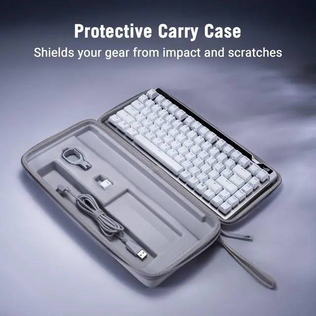 Alt view image 14 of 14 - ASUS ROG Falchion Ace 75 HE Wired Analog/Hall Effect Gaming Keyboard 75% TKL, USB, Hot Swappable HFX V2X Magnetic Switch, Rapid Trigger, 8KHz Polling, PBT Keycap, Carry Case, Web-based Config - White
