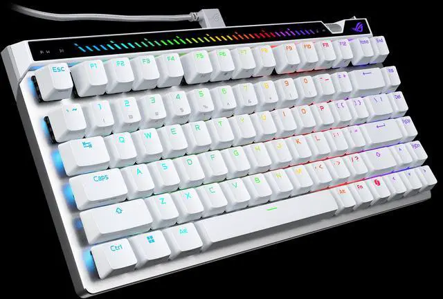 Alt view image 4 of 14 - ASUS ROG Falchion Ace 75 HE Wired Analog/Hall Effect Gaming Keyboard 75% TKL, USB, Hot Swappable HFX V2X Magnetic Switch, Rapid Trigger, 8KHz Polling, PBT Keycap, Carry Case, Web-based Config - White