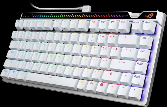 Alt view image 3 of 14 - ASUS ROG Falchion Ace 75 HE Wired Analog/Hall Effect Gaming Keyboard 75% TKL, USB, Hot Swappable HFX V2X Magnetic Switch, Rapid Trigger, 8KHz Polling, PBT Keycap, Carry Case, Web-based Config - White