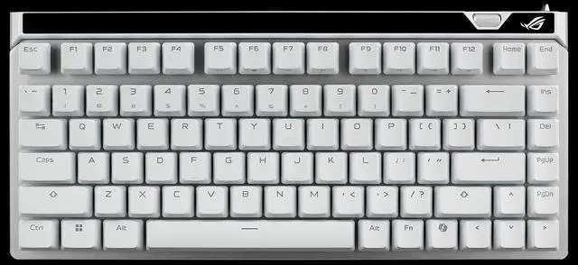 Alt view image 2 of 14 - ASUS ROG Falchion Ace 75 HE Wired Analog/Hall Effect Gaming Keyboard 75% TKL, USB, Hot Swappable HFX V2X Magnetic Switch, Rapid Trigger, 8KHz Polling, PBT Keycap, Carry Case, Web-based Config - White