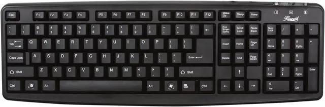 Alt view image 2 of 4 - Rosewill RK-200 - Standard Keyboard - Black, 107 Normal Keys, USB Wired