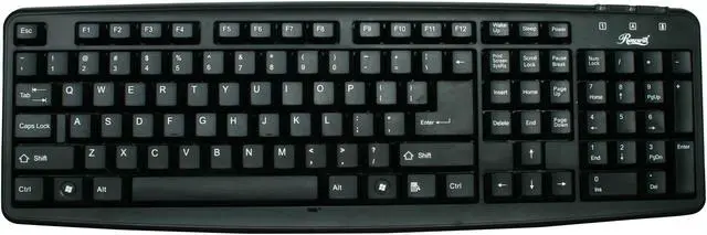Alt view image 2 of 4 - Rosewill RK-201 - Standard Keyboard - Black, 107 Normal Keys, PS/2 Wired