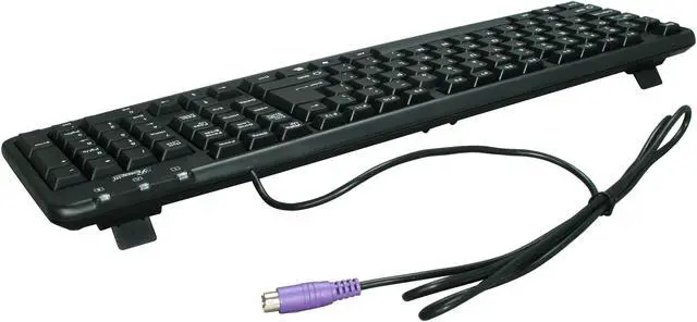 Alt view image 3 of 4 - Rosewill RK-201 - Standard Keyboard - Black, 107 Normal Keys, PS/2 Wired
